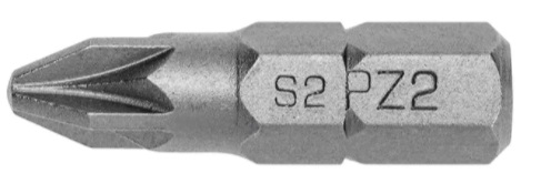 Skrūvgriežu uzgalis PZ2, 1/4", 25mm, 5 gab