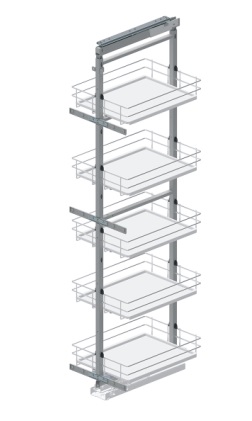 Maxima EVO korpusiem300/400 H 1200-1400, 1700-1900 un 1900-2100 mm, metāls/mdf, hromēts/balts