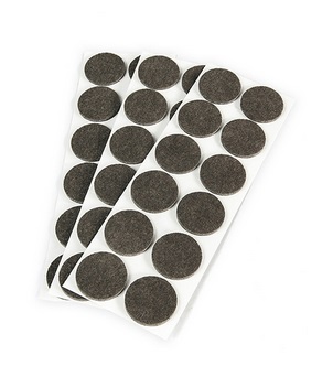 Līmējami filca paliktņi D40*3.5mm, 12 gab, brūni