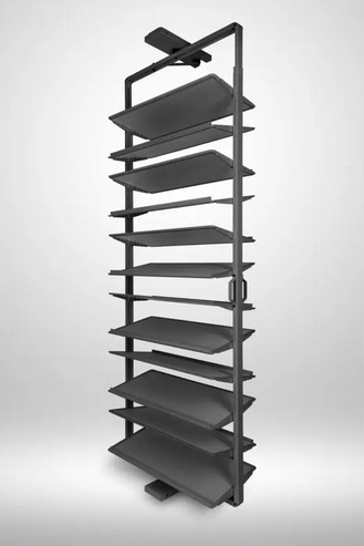 ELITE grozāms plaukts apaviem, 10 plaukti, H=1610-1760mm, klusa aizvēršana