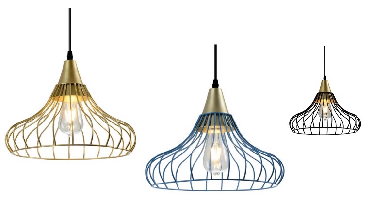 LED lustra LOTTE, max 40W, E27, melna/zelta/zila krāsa