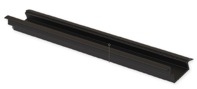 Profils LED lentām LUMINO, iegremdētais lenķa, 3 metri