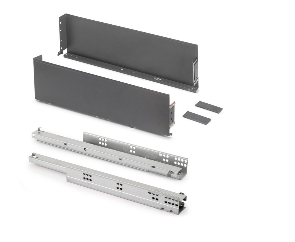 SIMPLEX atvilktņu komplekts H-122mm, L-490mm, antracīts