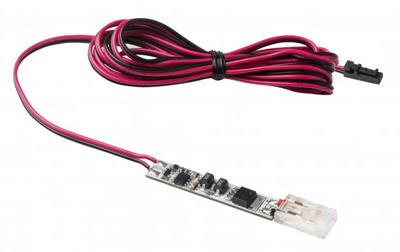 Bezkontakta dimmerējams slēdzis LED profiliem ar COB savienotāju un vadu 2m (2x0,20), 12V/24V maks. 3A