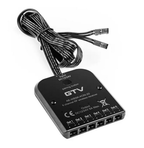 Signāla uztvērējs SKY sistēmai, 8A, 12V/96W, 24V/192W, 1m kabelis ar mini pastiprinātāju