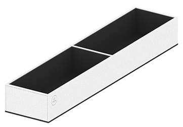 Ieliktnis C mazais aksesuāriem (100x460x58mm) āda / samta, balta / melna