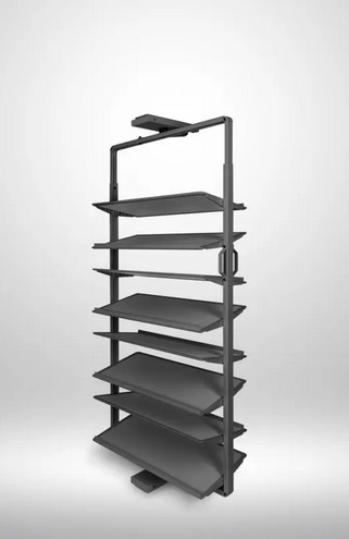 ELITE grozāms plaukts apaviem, 8 plaukti, H=1330-1480mm, klusa aizvēršana